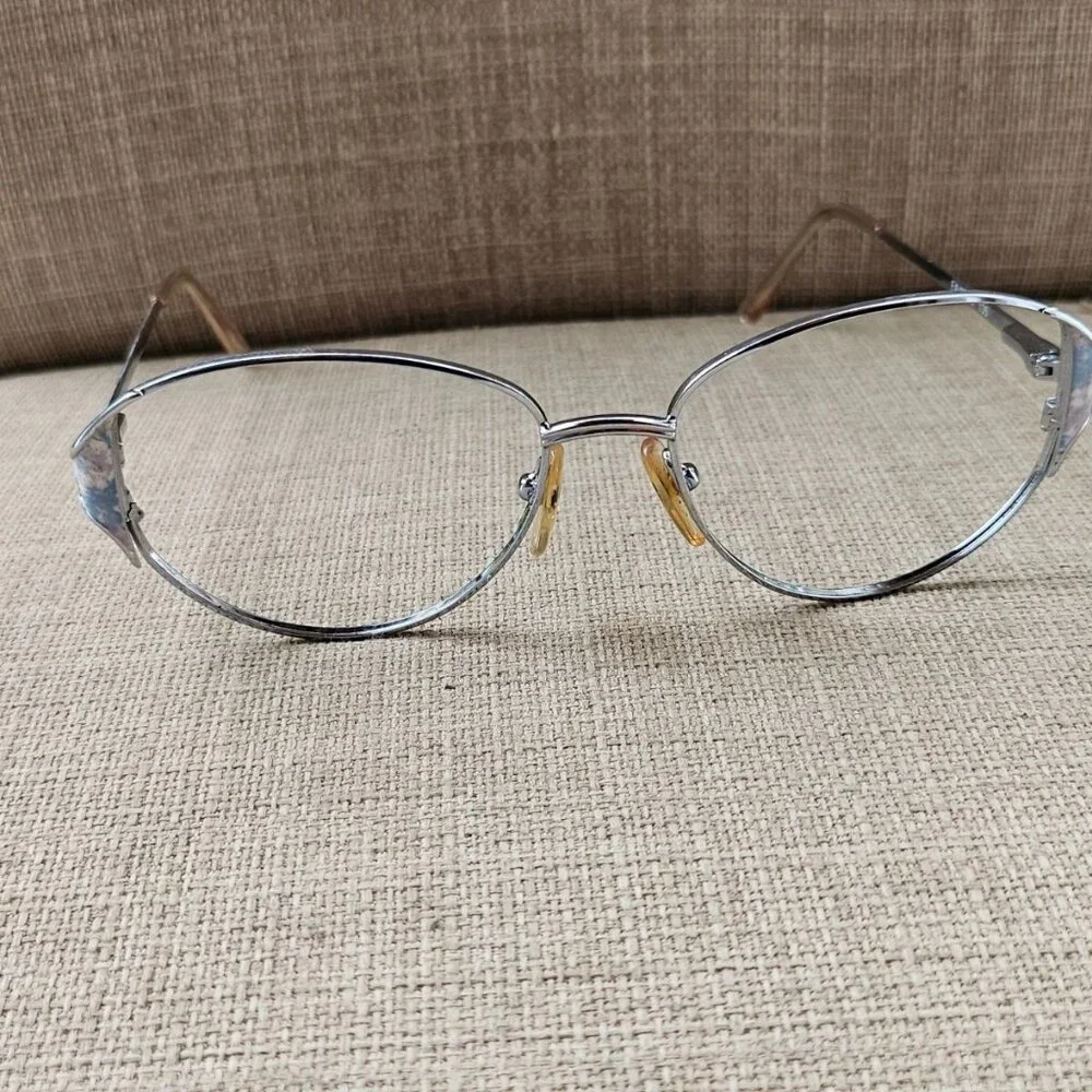 Vintage Elizabeth Arden Women Glasses Eyeglasses Frame Silver Tone EA639-3